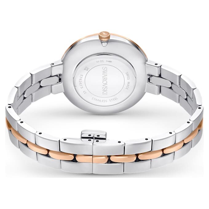 Cosmopolitan-klocka, tillverkad i Schweiz, metallarmband, silverfärgad, blandad metallfinish Cosmopolitan-klocka, tillverkad i Schweiz, metallarmband, silverfärgad, blandad metallfinish