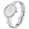 Cosmopolitan-klocka, tillverkad i Schweiz, metallarmband, silverfärgad, rostfritt stål