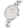 Cosmopolitan-klocka, tillverkad i Schweiz, metallarmband, silverfärgad, rostfritt stål