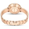 Crystalline-armbandsklocka tillverkad i Schweiz, metallarmband, vitt, roséguldfärgad yta