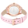 Crystalline Aura-klocka, tillverkad i Schweiz, läderarmband, rosa, roséguldfärgad yta