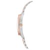 Crystalline Aura-klocka, tillverkad i Schweiz, metallarmband, roséguldton, blandad metallfinish