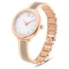 Crystalline Bangle Watch, tillverkad i Schweiz, metallarmband, beige, roséguldtonad yta