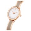 Crystalline Bangle Watch, tillverkad i Schweiz, metallarmband, beige, roséguldtonad yta