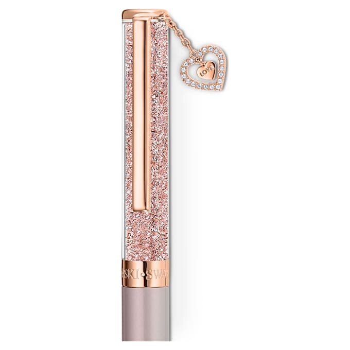 Crystalline kulspetspenna i hjärtform, roséguldfärgad, rosa lackerad, roséguldpläterad Crystalline kulspetspenna i hjärtform, roséguldfärgad, rosa lackerad, roséguldpläterad