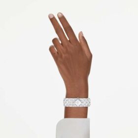 Curiosa armband med kristaller, silverfärgat, rostfritt stål