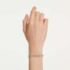 Dextera-armband med rundslipade kristaller, vitt, blandad metallfinish