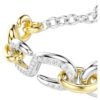 Dextera-armband, rundslipad, T-bar, vitt, blandad metallfinish