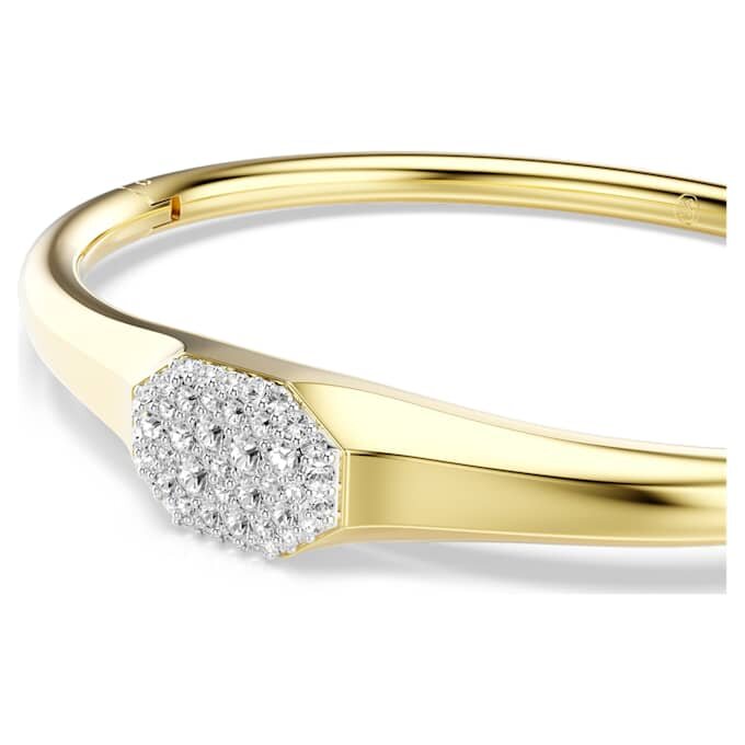 Dextera-armband, rundslipad, vit, guldpläterad Dextera-armband, rundslipad, vit, guldpläterad