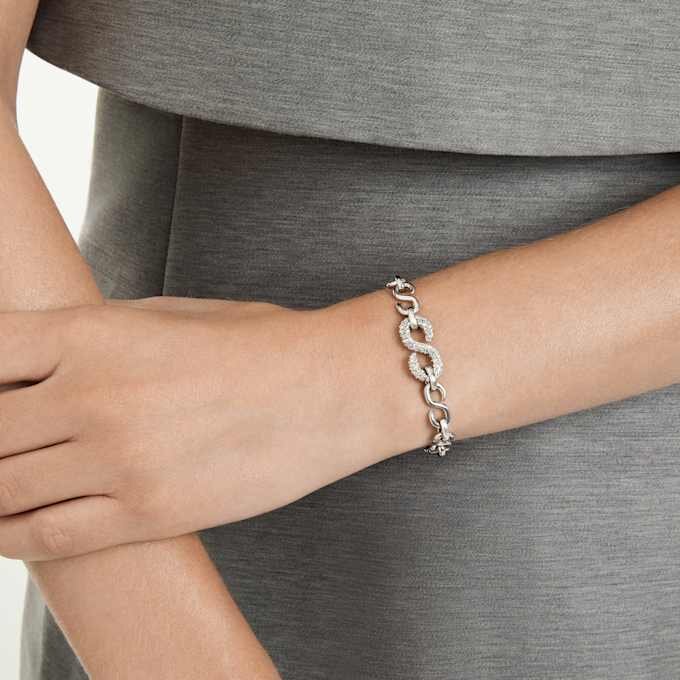 Dextera-armband, rundslipade kristaller, vitt, rodiumpläterat Dextera-armband, rundslipade kristaller, vitt, rodiumpläterat