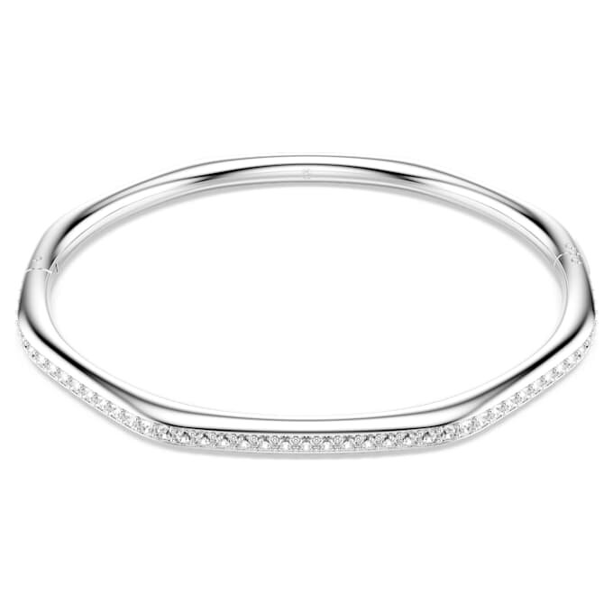 Dextera-armband, åttkantig form, rundslipad, vit, rodiumpläterad Dextera-armband, åttkantig form, rundslipad, vit, rodiumpläterad