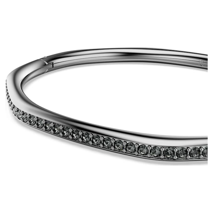 Dextera-armband, åttkantig form, rundslipad, vit, ruteniumpläterad Dextera-armband, åttkantig form, rundslipad, vit, ruteniumpläterad
