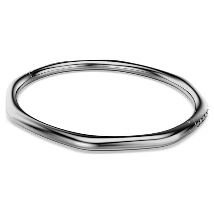 Dextera-armband, åttkantig form, rundslipad, vit, ruteniumpläterad Dextera-armband, åttkantig form, rundslipad, vit, ruteniumpläterad