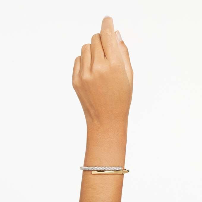 Dextera armring med magnetlås, vit, guldpläterad Dextera armring med magnetlås, vit, guldpläterad