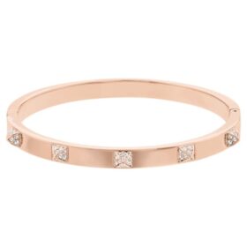 Dextera armring med pavé, vit, roséguldpläterad