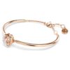 Dextera armring med rund slipning, vit, roséguldpläterad