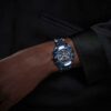 Dextera Chrono-klocka 39 mm, tillverkad i Schweiz, metallarmband, blå, blå ytbehandling