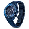 Dextera Chrono-klocka 39 mm, tillverkad i Schweiz, metallarmband, blå, blå ytbehandling