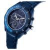 Dextera Chrono-klocka 39 mm, tillverkad i Schweiz, metallarmband, blå, blå ytbehandling