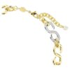 Dextera-halsband med rund slipning, kedja, vitt, blandad metallfinish
