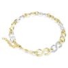 Dextera-halsband med rund slipning, kedja, vitt, blandad metallfinish