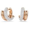 Dextera hoop-örhängen, rundslipade, mini, vita, roséguldpläterade