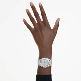 Dextera Lux-klocka, tillverkad i Schweiz, metallarmband, silverfärgad, rostfritt stål
