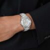 Dextera Lux-klocka, tillverkad i Schweiz, metallarmband, silverfärgad, rostfritt stål