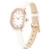 Dextera Octagon-klocka, tillverkad i Schweiz, läderarmband, vit, roséguldfärgad yta Dextera Octagon-klocka, tillverkad i Schweiz, läderarmband, vit, roséguldfärgad yta