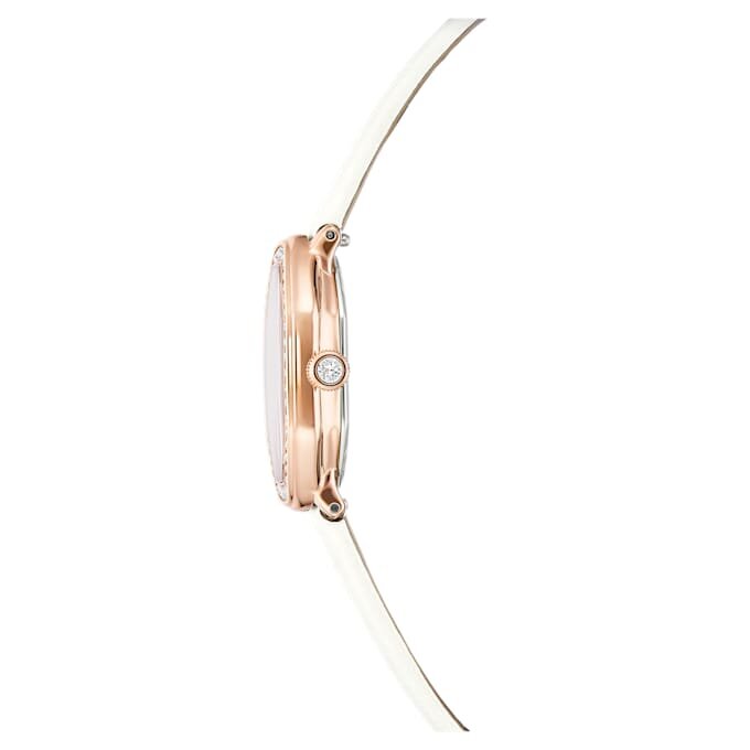 Dextera Octagon-klocka, tillverkad i Schweiz, läderarmband, vit, roséguldfärgad yta Dextera Octagon-klocka, tillverkad i Schweiz, läderarmband, vit, roséguldfärgad yta
