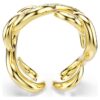 Dextera öppen ring med rund slipning, vit, guldpläterad Dextera öppen ring med rund slipning, vit, guldpläterad