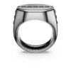 Dextera-ring, åttkantig form, rund slipning, svart, ruteniumpläterad Dextera-ring, åttkantig form, rund slipning, svart, ruteniumpläterad