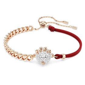 Drake- och fenixarmband Dragon’s Claw, rött, blandad metallfinish