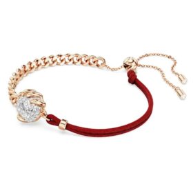 Drake- och fenixarmband Dragon’s Claw, rött, blandad metallfinish