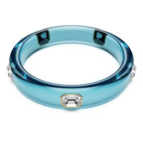 Dulcis armring med åttkantig slipning, blå, guldpläterad