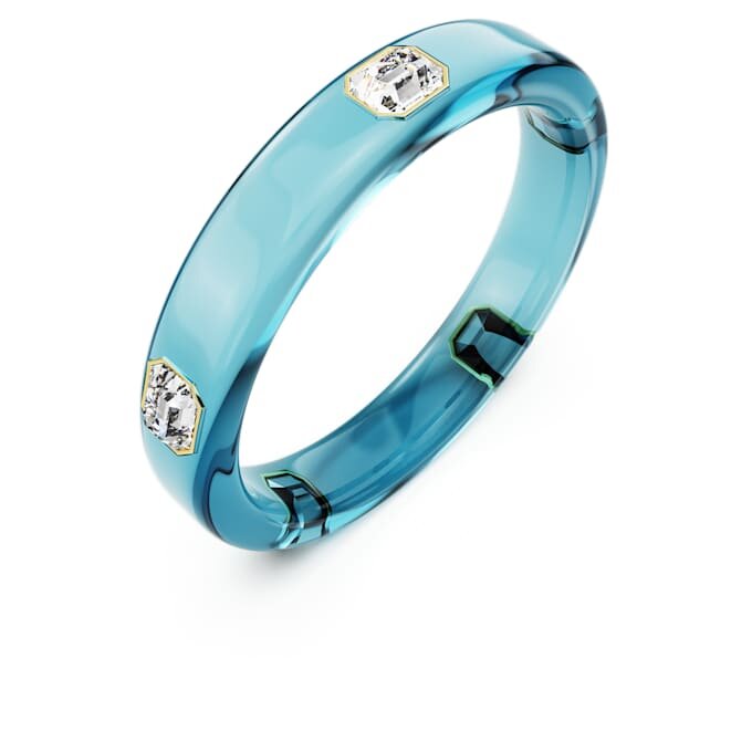Dulcis armring med åttkantig slipning, blå, guldpläterad Dulcis armring med åttkantig slipning, blå, guldpläterad