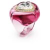 Dulcis cocktailring, hjärtslipad, pavé, hjärta, rosa