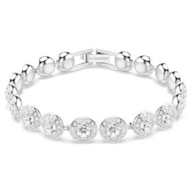 Ein Angelic-Armband, rundslipade kristaller, vitt, rodiumpläterat