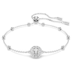 Ein Angelic-Armband, rundslipade kristaller, vitt, rodiumpläterat