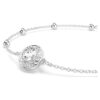 Ein Angelic-Armband, rundslipade kristaller, vitt, rodiumpläterat