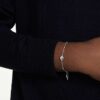 Ein Angelic-Armband, rundslipade kristaller, vitt, rodiumpläterat