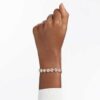 En Angelic-armband, rundslipad, pavé, medium, vitt, roséguldpläterat