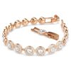 En Angelic-armband, rundslipad, pavé, medium, vitt, roséguldpläterat