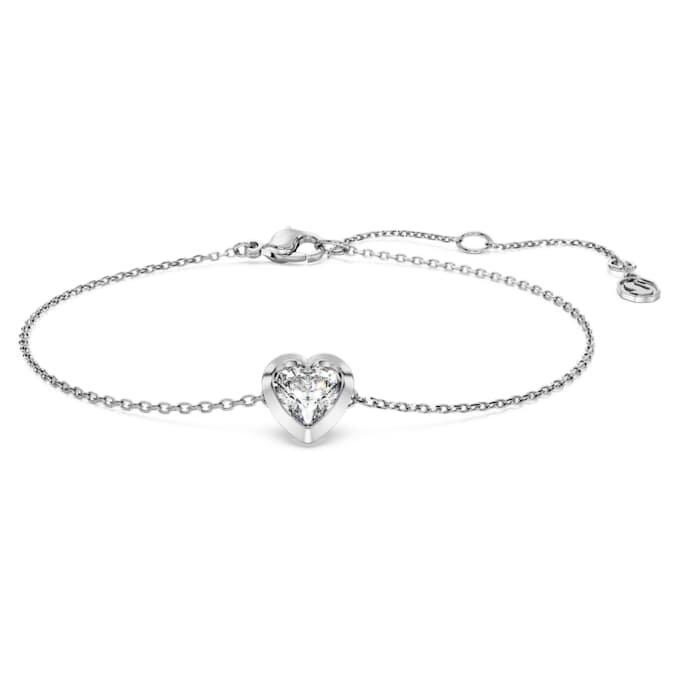 Eternity-armband med laboratorieframställda diamanter 0,5 karat totalt, hjärtform, sterlingsilver Eternity-armband med laboratorieframställda diamanter 0,5 karat totalt, hjärtform, sterlingsilver