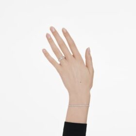 Eternity-armband med laboratorieframställda diamanter, totalt 1,5 karat, rund form, 14K vitguld