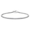 Eternity-armband med laboratorieframställda diamanter, totalt 1,5 karat, rund form, 14K vitguld