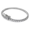 Eternity-armband med laboratorieframställda diamanter, totalt 3 karat, rund form, 14K vitguld