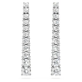 Eternity-droppörörhängen med laboratorieframställda diamanter, totalt 1,3 karat, rund form, 14K vitguld