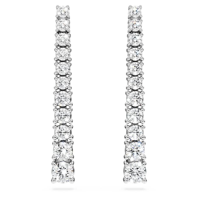 Eternity-droppörörhängen med laboratorieframställda diamanter, totalt 1,3 karat, rund form, 14K vitguld Eternity-droppörörhängen med laboratorieframställda diamanter, totalt 1,3 karat, rund form, 14K vitguld