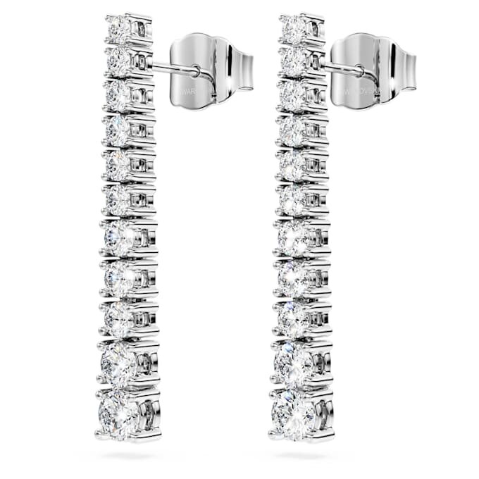 Eternity-droppörörhängen med laboratorieframställda diamanter, totalt 1,3 karat, rund form, 14K vitguld Eternity-droppörörhängen med laboratorieframställda diamanter, totalt 1,3 karat, rund form, 14K vitguld